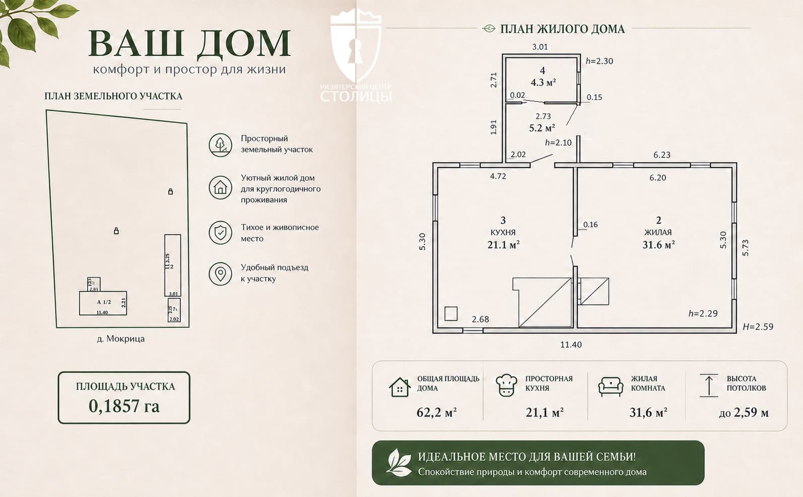 Ваш загородный дом в окружении природы. Не упусти уникальное предложение — Мокрица, 43